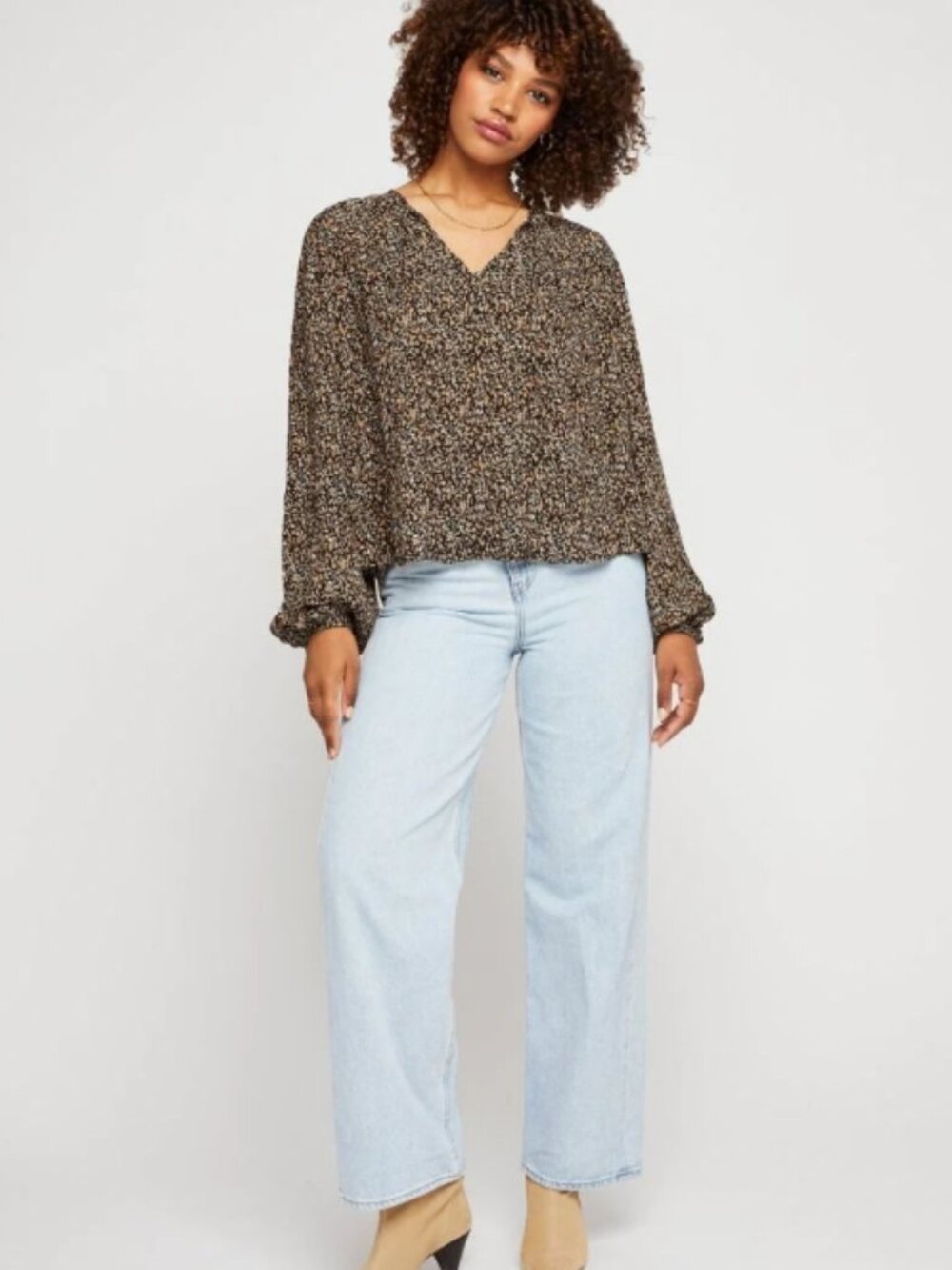 NWT Gentle Fawn Clarita Blouse Shade Black Speckle Size XS Retail Price $114.00